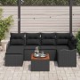 Conjunto de sofá de jardín 7 pcs Negro en Sofás de exterior | Comprar online en Foru.es