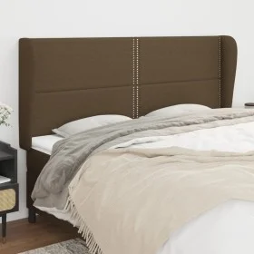 Headboard with dark brown fabric ears 203x23x118/128 cm by vidaXL, Headboards and footboards - Ref: Foro24-3117841, Price: 10...