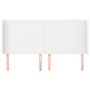 Cabecero con orejas cuero sintético blanco 183x23x118/128cm de vidaXL, Cabeceros y pies de cama - Ref: Foro24-3117779, Precio...