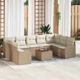 Conjunto de sofá de jardín 10 pcs Beige y blanco en Sofás de exterior | Comprar online en Foru.es