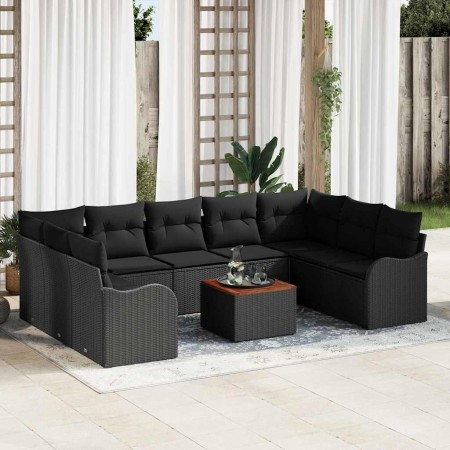 Conjunto de sofá de jardín 10 pcs Negro en Sofás de exterior | Comprar online en Foru.es
