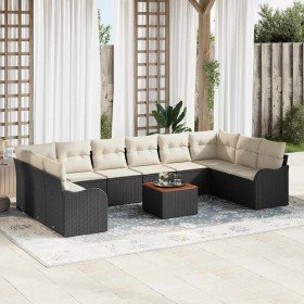 Conjunto de sofás de jardín 11 pcs Negro y crema en Sofás de exterior | Comprar online en Foru.es