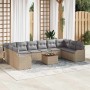 Conjunto de sofá de jardín 11 pcs beige y gris claro en Sofás de exterior | Comprar online en Foru.es