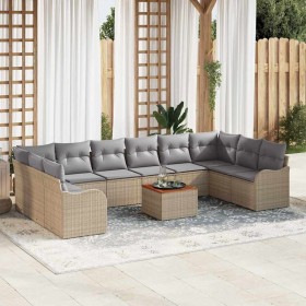 Conjunto de sofá de jardín 11 pcs beige y gris claro en Sofás de exterior | Comprar online en Foru.es