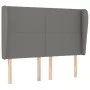 Cabecero con orejas de tela gris oscuro 147x23x118/128 cm de vidaXL, Cabeceros y pies de cama - Ref: Foro24-3117675, Precio: ...