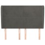 Cabecero con orejas de terciopelo gris oscuro 147x23x118/128 cm de vidaXL, Cabeceros y pies de cama - Ref: Foro24-3117725, Pr...