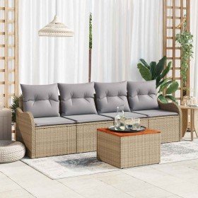 Conjunto de sofás de jardín 5 pcs Beige y Gris Claro en Sofás de exterior | Comprar online en Foru.es
