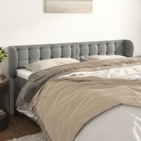 Cabecero de terciopelo gris claro 203x23x78/88 cm de vidaXL, Cabeceros y pies de cama - Ref: Foro24-3117644, Precio: 83,15 €,...