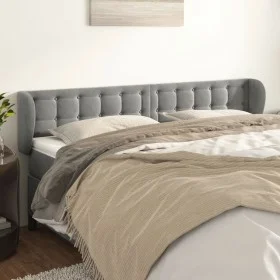 Light gray velvet headboard 203x23x78/88 cm by vidaXL, Headboards and footboards - Ref: Foro24-3117644, Price: 84,66 €, Disco...