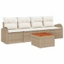 Conjunto de sofá de jardín 5 pcs Beige y blanco en Sofás de exterior | Comprar online en Foru.es