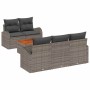 Conjunto de sofás de jardín 6 pcs Gris ratán sintético en Sofás de exterior | Comprar online en Foru.es