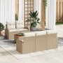 Conjunto de sofás de jardín 6 pcs Beige y Crema ratán sintético en Sofás de exterior | Comprar online en Foru.es