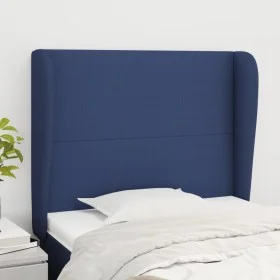 Headboard with blue fabric ears 93x23x118/128 cm by vidaXL, Headboards and footboards - Ref: Foro24-3117664, Price: 70,60 €, ...