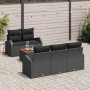 Conjunto de sofás de jardín 6 pcs Negro ratán sintético en Sofás de exterior | Comprar online en Foru.es