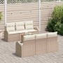 Conjunto de sofás de jardín 7 pcs Beige y Crema ratán sintético en Sofás de exterior | Comprar online en Foru.es
