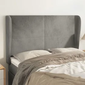 Kopfteil mit hellgrauen Samtohren 147x23x118/128 cm von vidaXL, Kopf- und Fußteile - Ref: Foro24-3117724, Preis: 125,13 €, Ra...