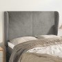 Cabecero con orejas de terciopelo gris claro 147x23x118/128 cm de vidaXL, Cabeceros y pies de cama - Ref: Foro24-3117724, Pre...
