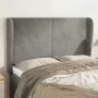 Cabecero con orejas de terciopelo gris claro 147x23x118/128 cm de vidaXL, Cabeceros y pies de cama - Ref: Foro24-3117724, Pre...