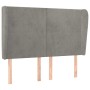 Cabecero con orejas de terciopelo gris claro 147x23x118/128 cm de vidaXL, Cabeceros y pies de cama - Ref: Foro24-3117724, Pre...
