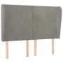 Cabecero con orejas de terciopelo gris claro 147x23x118/128 cm de vidaXL, Cabeceros y pies de cama - Ref: Foro24-3117724, Pre...