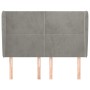 Cabecero con orejas de terciopelo gris claro 147x23x118/128 cm de vidaXL, Cabeceros y pies de cama - Ref: Foro24-3117724, Pre...