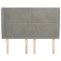 Cabecero con orejas de terciopelo gris claro 147x23x118/128 cm de vidaXL, Cabeceros y pies de cama - Ref: Foro24-3117724, Pre...