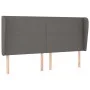 Cabecero con orejas cuero sintético gris 203x23x118/128 cm de vidaXL, Cabeceros y pies de cama - Ref: Foro24-3117788, Precio:...