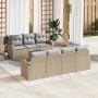 Conjunto de sofá de jardín 8 pcs beige y gris claro en Sofás de exterior | Comprar online en Foru.es