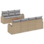 Conjunto de sofá de jardín 8 pcs beige y gris claro en Sofás de exterior | Comprar online en Foru.es