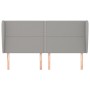 Cabecero con orejas de tela gris claro 203x23x118/128 cm de vidaXL, Cabeceros y pies de cama - Ref: Foro24-3117838, Precio: 1...