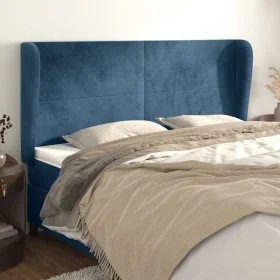 Headboard with dark blue velvet ears 163x23x118/128 cm by vidaXL, Headboards and footboards - Ref: Foro24-3117734, Price: 140...