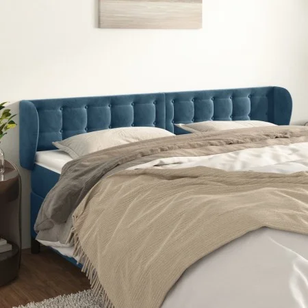 Dunkelblaues Samtkopfteil 183x23x78/88 cm von vidaXL, Kopf- und Fußteile - Ref: Foro24-3117642, Preis: 97,89 €, Rabatt: %