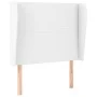 Cabecero con orejas de cuero sintético blanco 93x23x118/128 cm de vidaXL, Cabeceros y pies de cama - Ref: Foro24-3117755, Pre...