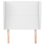 Cabecero con orejas de cuero sintético blanco 93x23x118/128 cm de vidaXL, Cabeceros y pies de cama - Ref: Foro24-3117755, Pre...