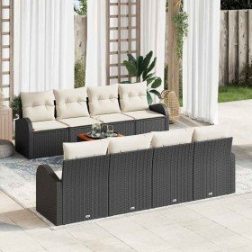 Conjunto de sofá de jardín 9 pcs Negro y blanco en Sofás de exterior | Comprar online en Foru.es
