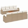 Conjunto de sofá de jardín 9 pcs Beige y blanco en Sofás de exterior | Comprar online en Foru.es