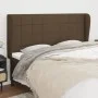 Headboard with dark brown fabric ears 183x23x118/128 cm by vidaXL, Headboards and footboards - Ref: Foro24-3117973, Price: 12...