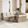 Conjunto de sofás de jardín 9 pcs Beige y Crema ratán sintético en Sofás de exterior | Comprar online en Foru.es