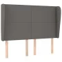 Cabecero con orejas de cuero sintético gris 147x23x118/128cm de vidaXL, Cabeceros y pies de cama - Ref: Foro24-3117770, Preci...