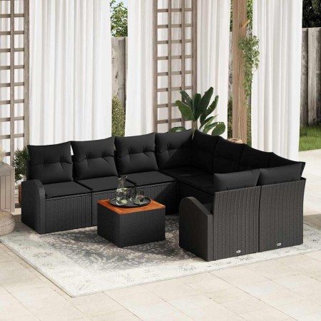 Conjunto de sofá de jardín 9 pcs Negro en Sofás de exterior | Comprar online en Foru.es