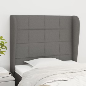 Cabecero con orejas de tela gris oscuro 93x23x118/128 cm de vidaXL, Cabeceros y pies de cama - Ref: Foro24-3117939, Precio: 7...