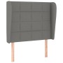 Cabecero con orejas de tela gris oscuro 93x23x118/128 cm de vidaXL, Cabeceros y pies de cama - Ref: Foro24-3117939, Precio: 7...