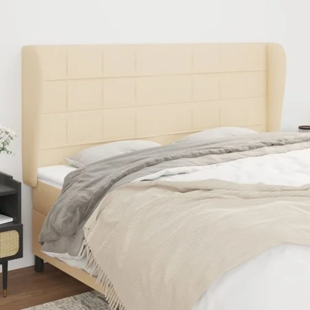 Headboard with cream fabric ears 203x23x118/128 cm by vidaXL, Headboards and footboards - Ref: Foro24-3117983, Price: 133,32 ...