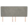 Cabecero con orejas de terciopelo gris claro 183x23x118/128 cm de vidaXL, Cabeceros y pies de cama - Ref: Foro24-3117736, Pre...
