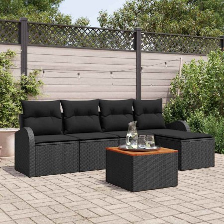 Conjunto de sofá de jardín 6 pcs Negro en Sofás de exterior | Comprar online en Foru.es