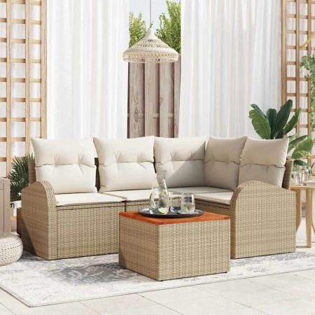 Conjunto de sofás de jardín 5 pcs Beige y Crema ratán sintético en Sofás de exterior | Comprar online en Foru.es