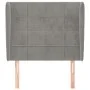 Kopfteil mit hellgrauen Samtohren 103x23x118/128 cm von vidaXL, Kopf- und Fußteile - Ref: Foro24-3117998, Preis: 73,58 €, Rab...