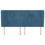 Cabecero con orejas de terciopelo azul oscuro 203x23x118/128 cm de vidaXL, Cabeceros y pies de cama - Ref: Foro24-3117746, Pr...
