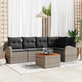Conjunto de sofás de jardín 6 pcs Gris ratán sintético en Sofás de exterior | Comprar online en Foru.es