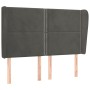 Cabecero con orejas de terciopelo gris oscuro 147x23x118/128 cm de vidaXL, Cabeceros y pies de cama - Ref: Foro24-3117865, Pr...